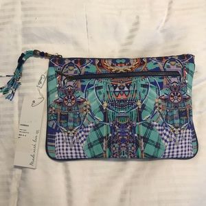 Camilla large canvas clutch